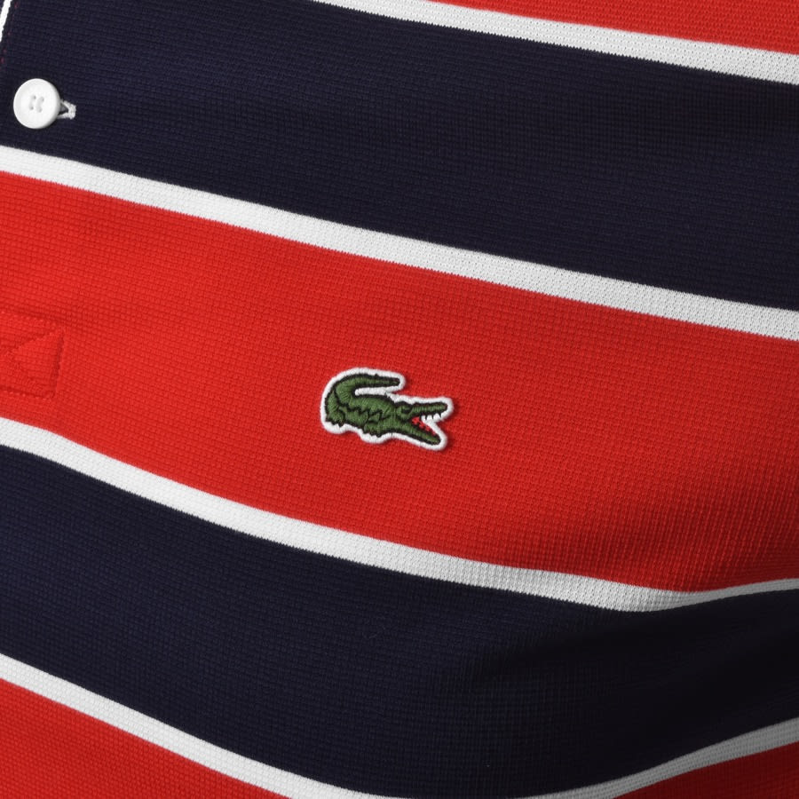Alternative Image for ProductLacoste Striped Short Sleeved Polo T Shirt Navy3